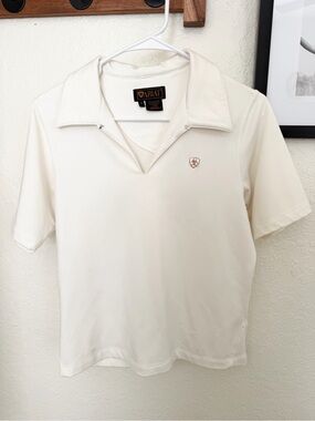 Ariat Cream Short Sleeve Polo Top